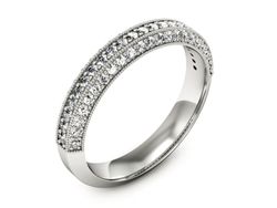 Pierscionek Obrączka z brylantami białe złoto 585 - p16499b