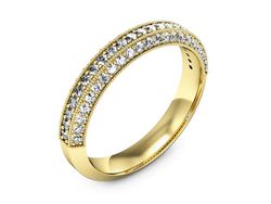 Obrączka z brylantami żółte złoto próba 585 - p16499z