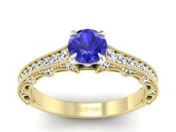 Pierścionek z szafirem i diamentami - p16500zbszc