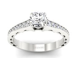 Złoty pierścionek z brylantami białe złoto - p16501b