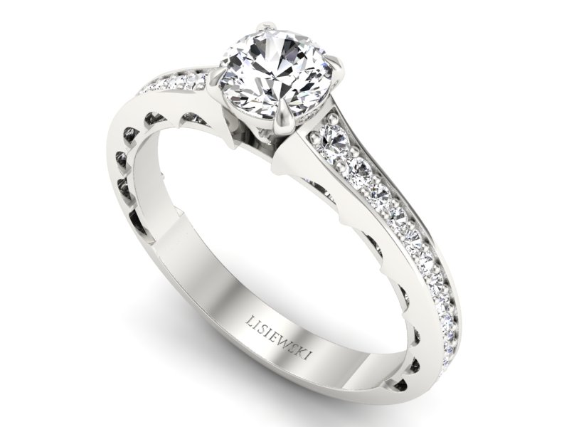 Złoty pierścionek z brylantami białe złoto - p16501b - 3