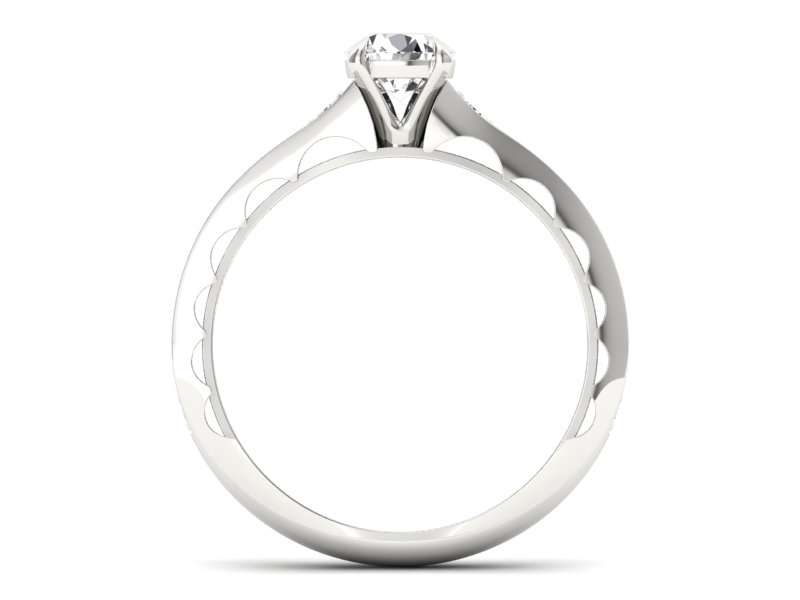 Złoty pierścionek z brylantami białe złoto - p16501b - 2