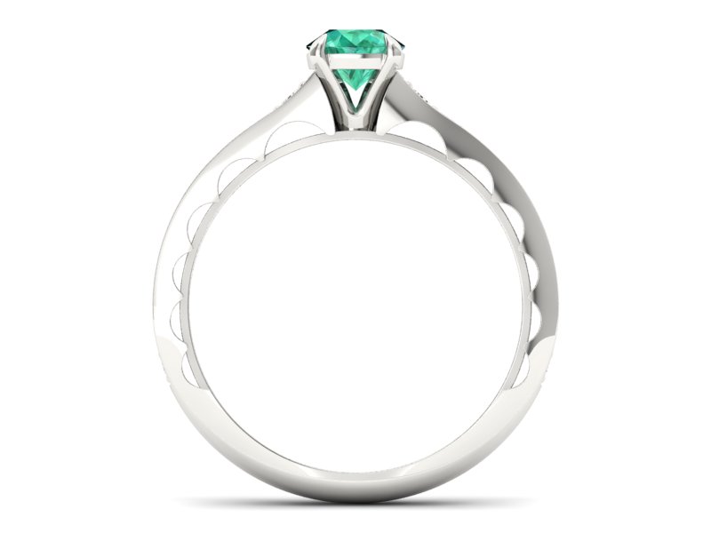 Złoty pierścionek ze szmaragdem i brylantami - p16501bsm - 2