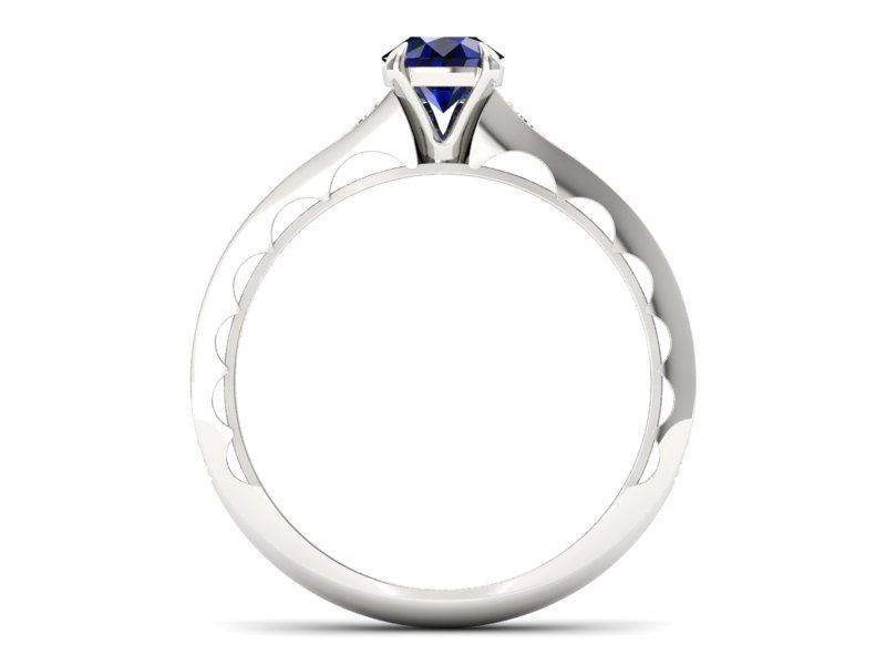 Pierścionek z szafirem i brylantami białe złoto - p16501bsz - 2