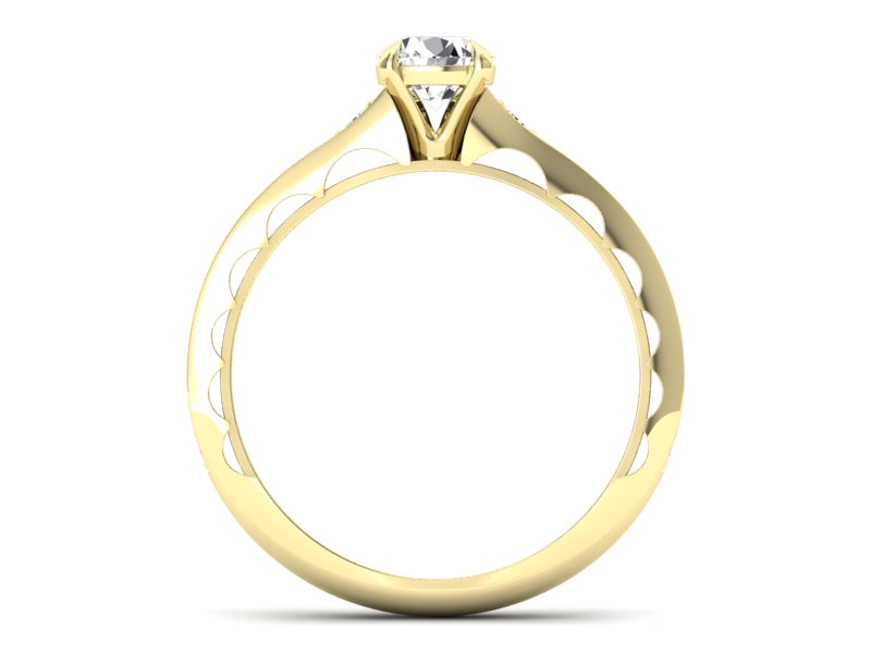 Złoty pierścionek z brylantami żółte złoto - p16501z - 2