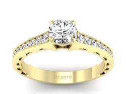 Złoty pierścionek z brylantami żółte złoto - p16501z