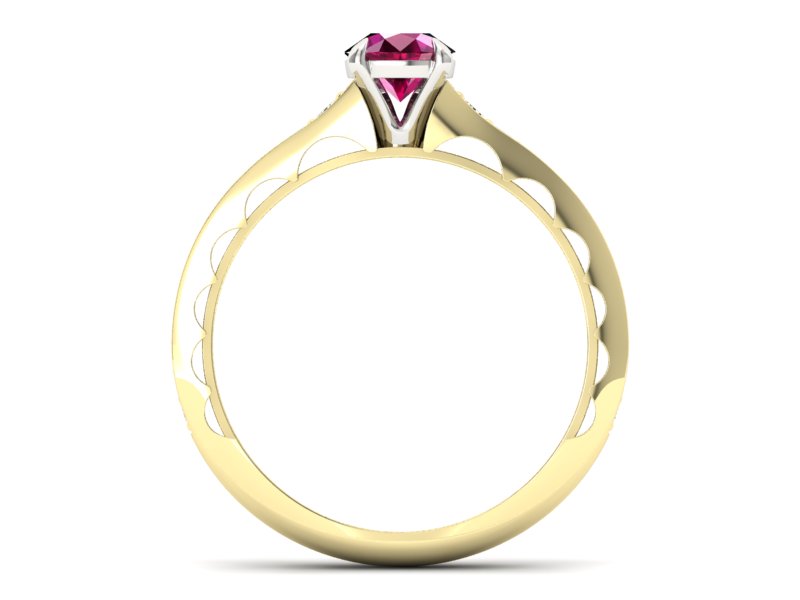 Pierścionek z rubinem i diamentami - p16501zbr - 2