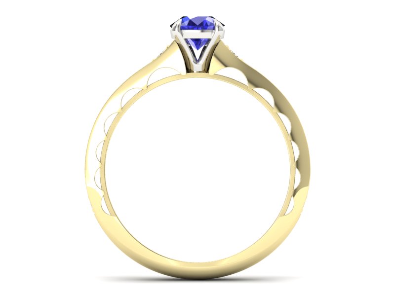 Pierścionek z szafirem i diamentami - p16501zbszc - 2