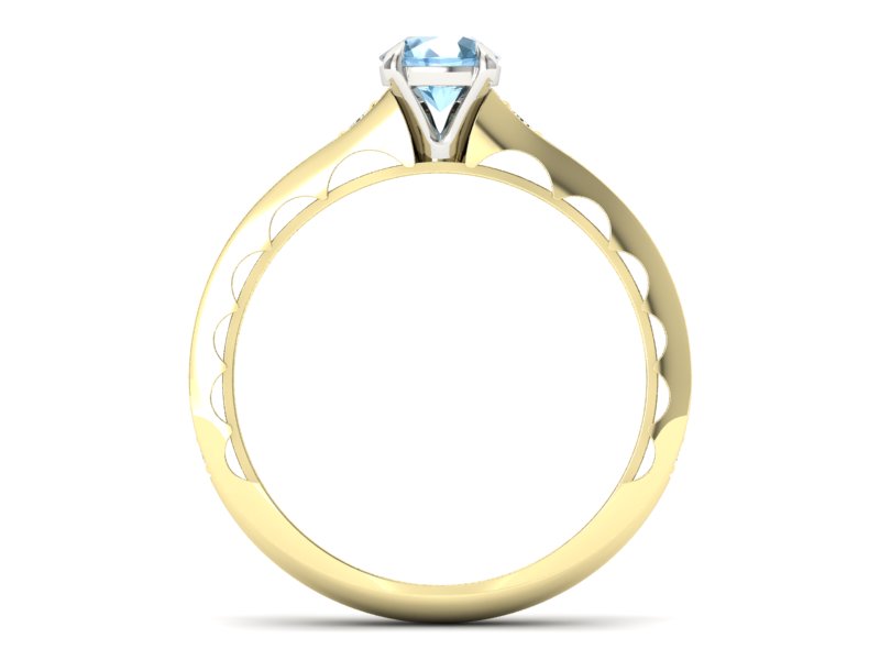 Złoty pierścionek z topazem i brylantami - p16501zbtp - 2