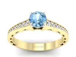 Złoty pierścionek z topazem i brylantami - p16501zbtp