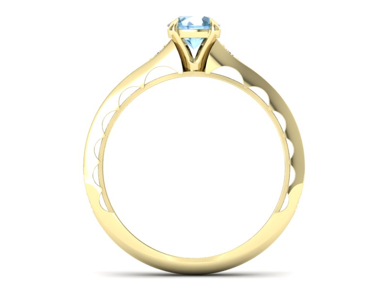 Złoty pierścionek z topazem i brylantami - p16501ztp - 2