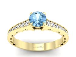 Złoty pierścionek z topazem i brylantami - p16501ztp
