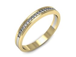 Pierścionek z diamentami żółte i białe złoto 585 - p16506zb