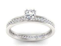 Złoty pierścionek z brylantami białe złoto - p16517b