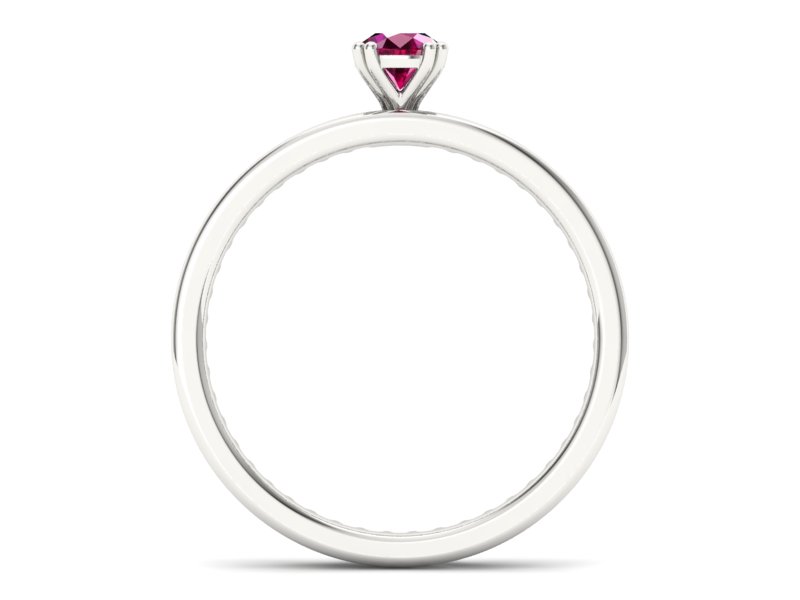 Pierścionek z rubinem i brylantami białe złoto - p16517br - 2