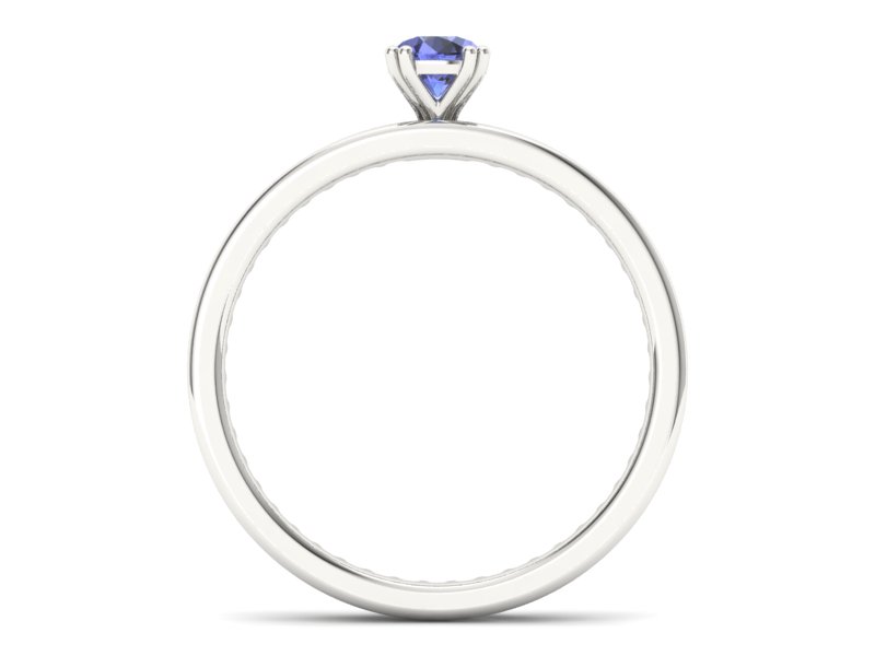 Pierścionek z tanzanitem białe złoto i brylantami - p16517bt - 2