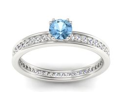 Pierścionek z topazem i brylantami białe złoto - p16517btp