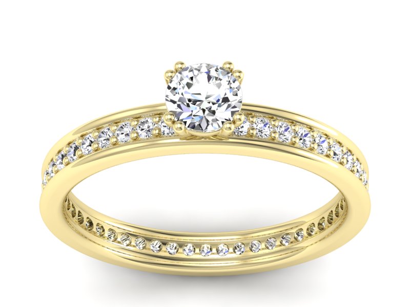 Złoty Pierścionek z brylantami żółte złoto 585 - p16517z - 1