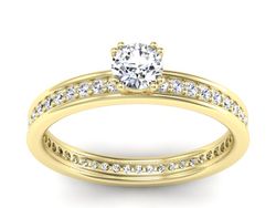 Złoty Pierścionek z brylantami żółte złoto 585 - p16517z