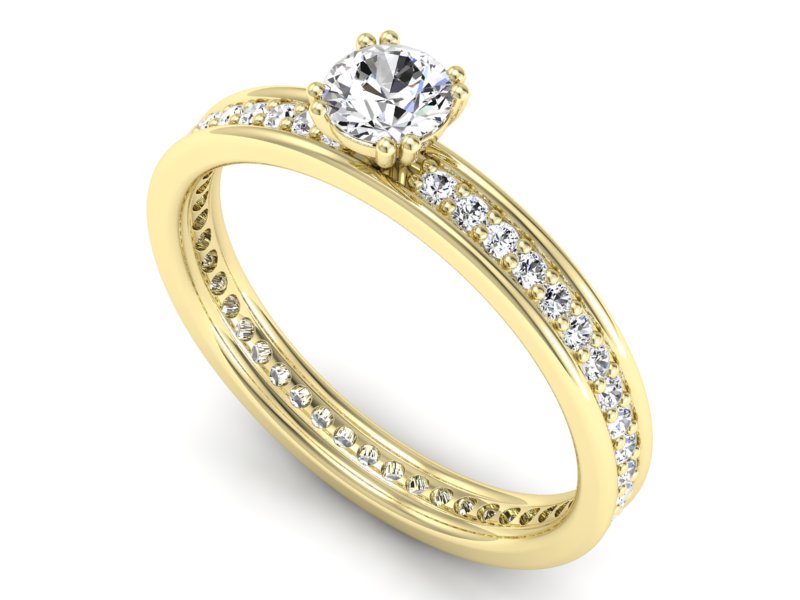 Złoty Pierścionek z brylantami żółte złoto 585 - p16517z - 3