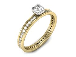 Pierścionek z diamentami żółte i białe złoto 585 - p16517zb