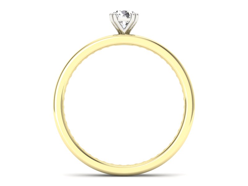 Pierścionek z diamentami żółte i białe złoto - p16517zb - 2