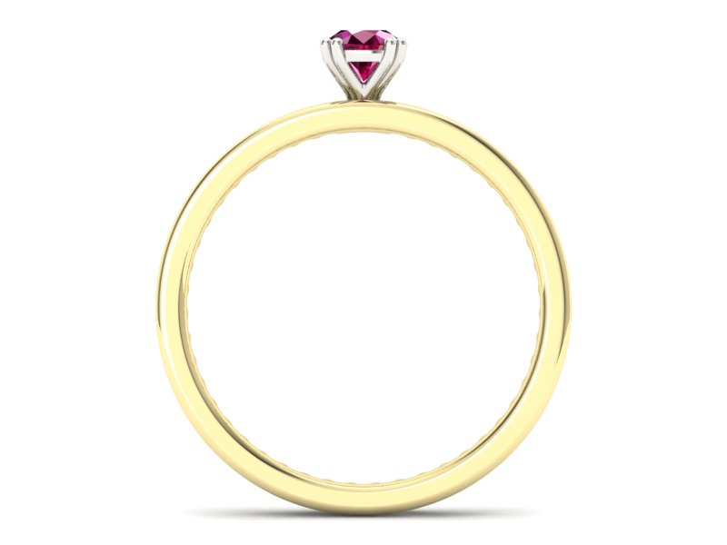 Pierścionek z rubinem i diamentami złoto 585 - p16517zbr - 2