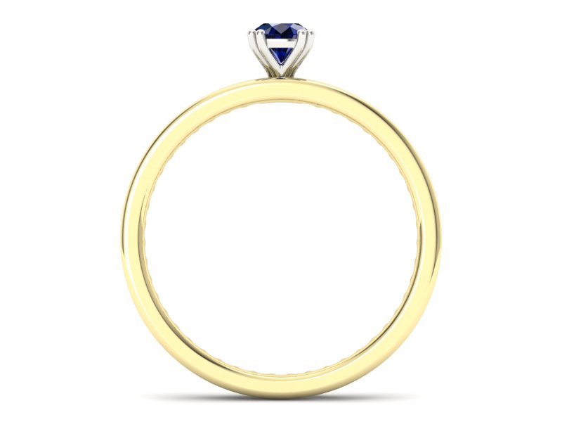 Złoty Pierścionek z szafirem i brylantami - p16517zbsz - 2