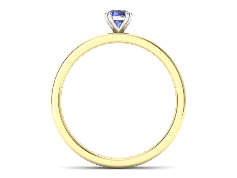 Złoty Pierścionek z tanzanitem i brylantami - p16517zbt - 2