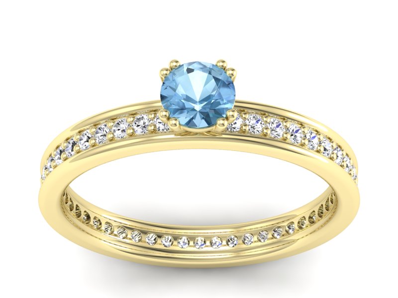 Złoty Pierścionek z topazem i brylantami 585 - p16517ztp - 1