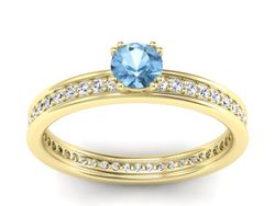 Złoty Pierścionek z topazem i brylantami 585 - p16517ztp