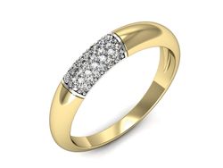 Pierścionek z diamentami żółte i białe złoto 585 - p16519zb