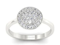 Złoty Pierścionek z brylantami białe złoto 585 - p16521b