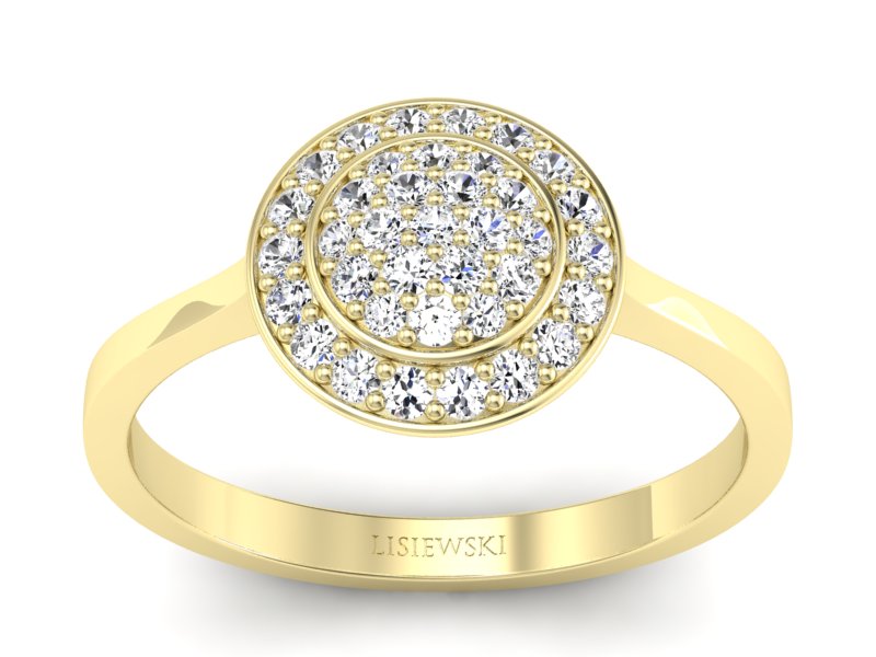 Złoty Pierścionek z brylantami żółte złoto 585 - p16521z - 1