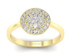 Złoty Pierścionek z brylantami żółte złoto 585 - p16521z