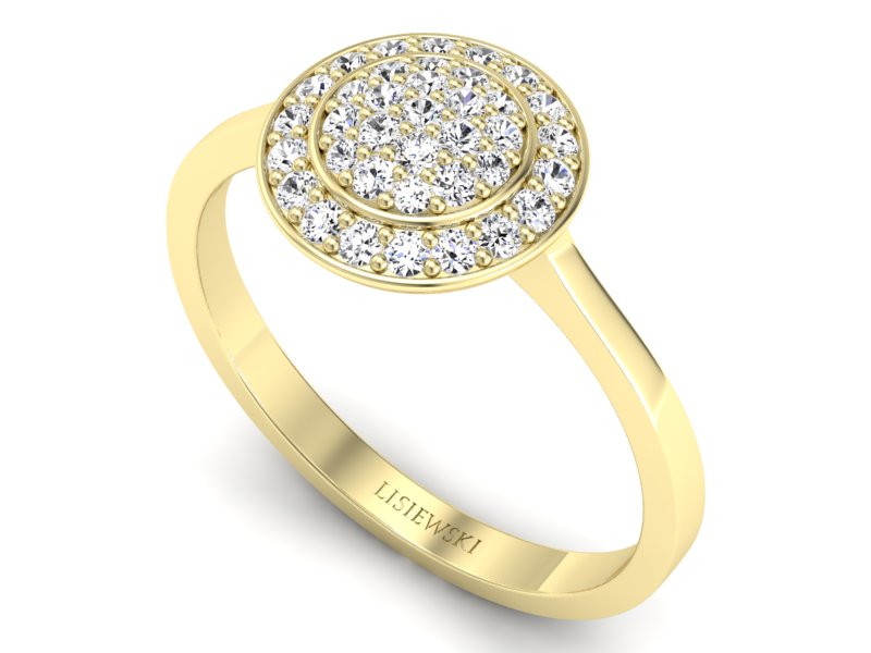 Złoty Pierścionek z brylantami żółte złoto 585 - p16521z - 3