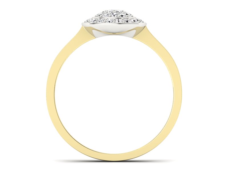 Złoty Pierścionek z brylantami żółte białe złoto - p16521zb - 2