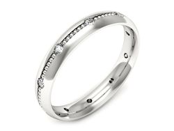 Pierscionek Obrączka z brylantami białe złoto 585 - p16526b