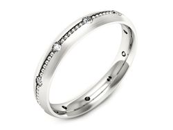 Pierscionek Obrączka z brylantami białe złoto - p16526bmp