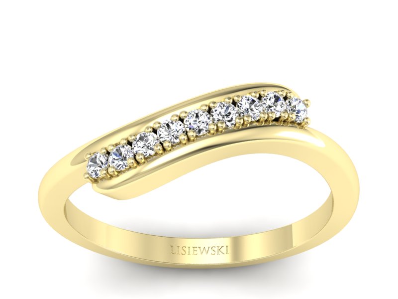 Złoty pierścionek z brylantami żółte złoto - p16527z - 1