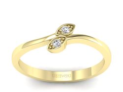 Złoty pierścionek z brylantami żółte złoto - p16528z