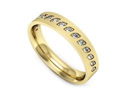 Obrączka z brylantami żółte złoto próba 585 - p16529zms