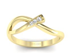 Złoty pierścionek z brylantami żółte złoto - p16530z