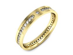 Obrączka z brylantami żółte złoto próba 585 - p16532z