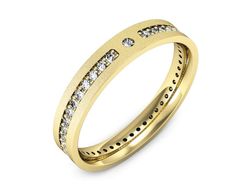 Obrączka z brylantami żółte złoto próba 585 - p16532zms