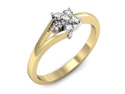 Pierścionek z diamentami żółte i białe złoto 585 - p16533zb