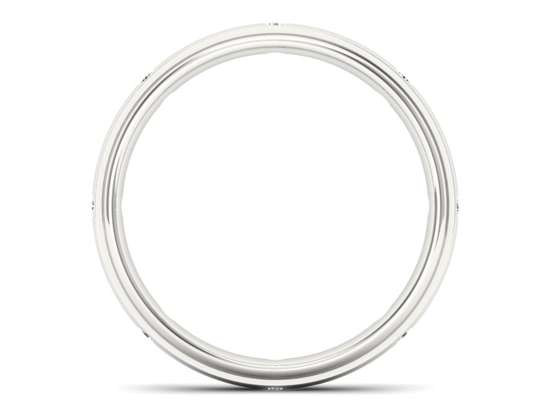 Pierścionek obrączka z brylantami białe złoto - p16539b - 2