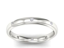 Pierścionek obrączka z brylantami białe złoto - p16539b