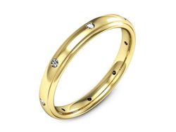 Obrączka z brylantami żółte złoto próba 585 - p16539z