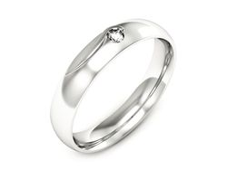 Obrączka z brylantem białe złoto próba 585 - p16541b
